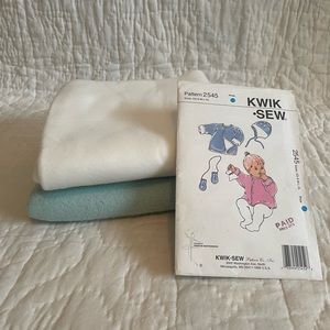 Vintage NWOT baby sewing pattern & fabric